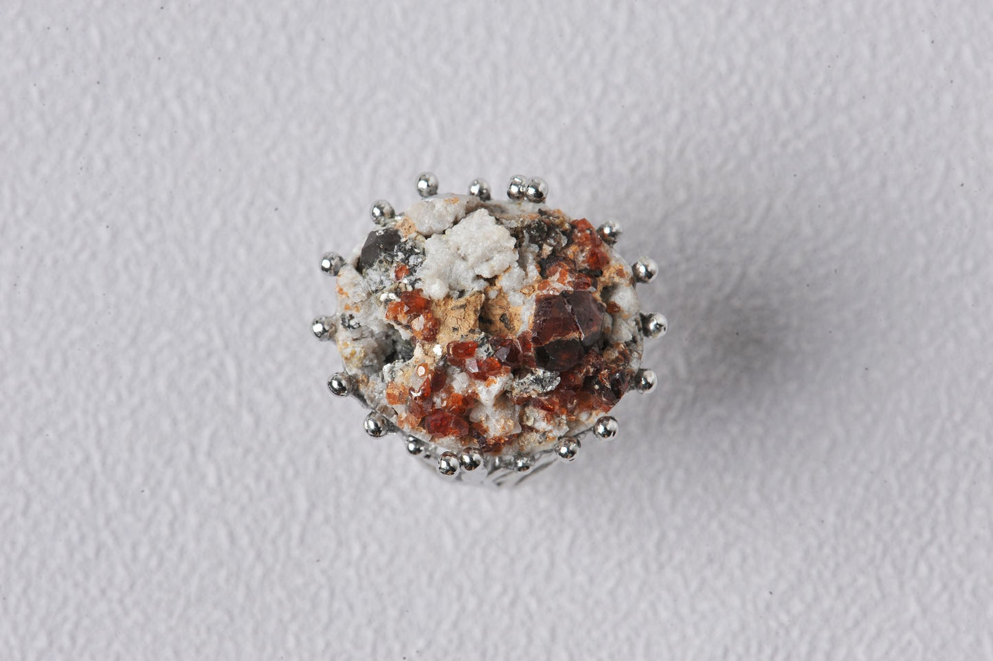 Rare Smoky Quartz Symbiotic Garnet Mineral Specimen Ring