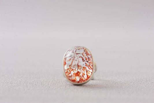 Natural Top Grade Red Bloodfire Hematoid Quartz Ring