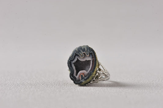 Inner Universe Amplifier Agate Geode Ring