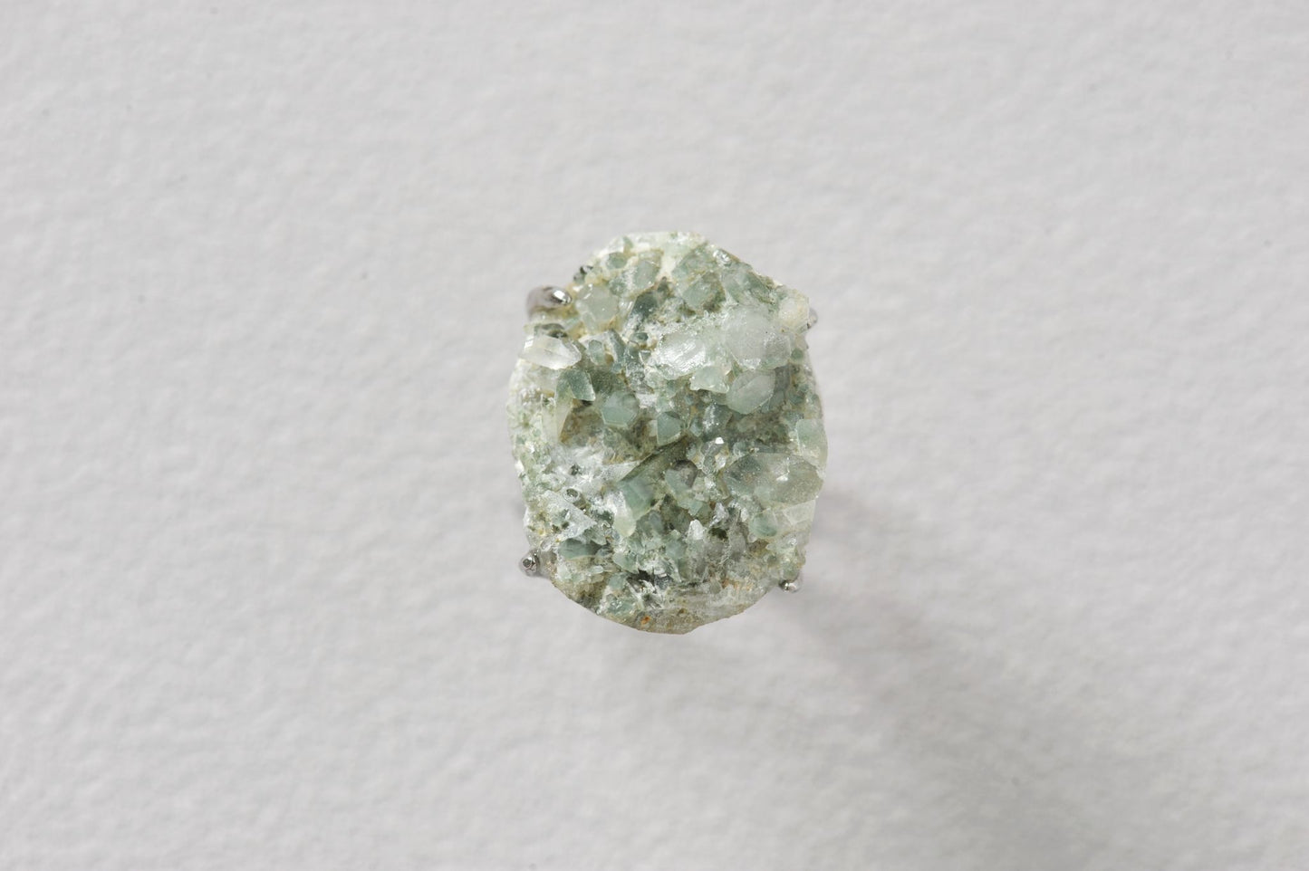Phantom Chlorite Green Quartz Cluster Ring