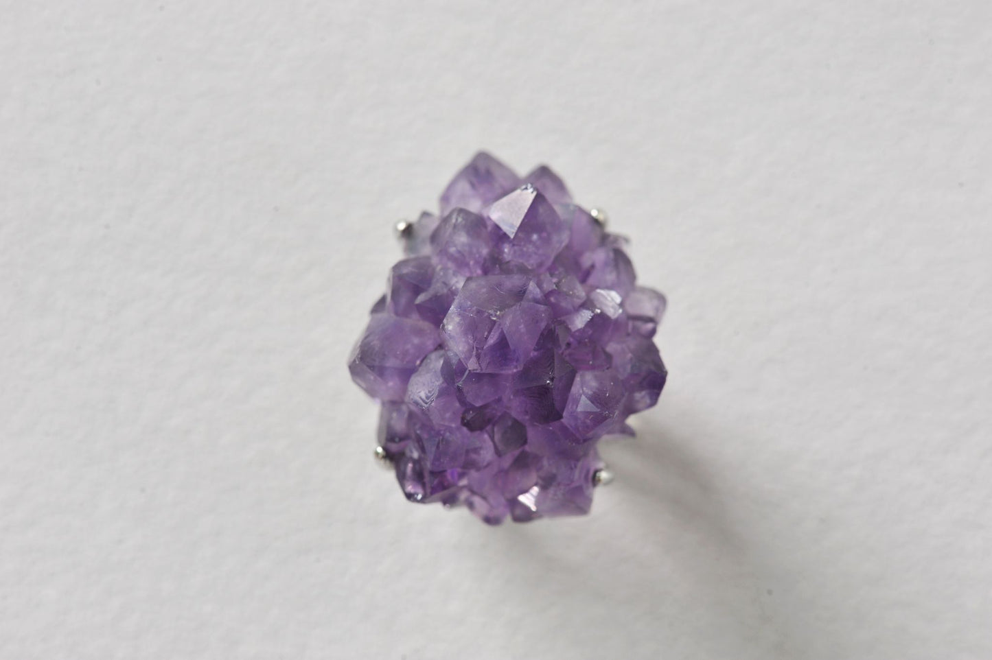 Open-Aura Amethyst Druzy Ring