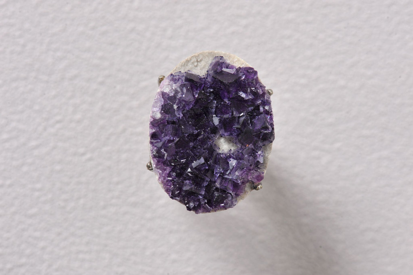 Aura Shield Purple Fluorite Cube Mineral Ring