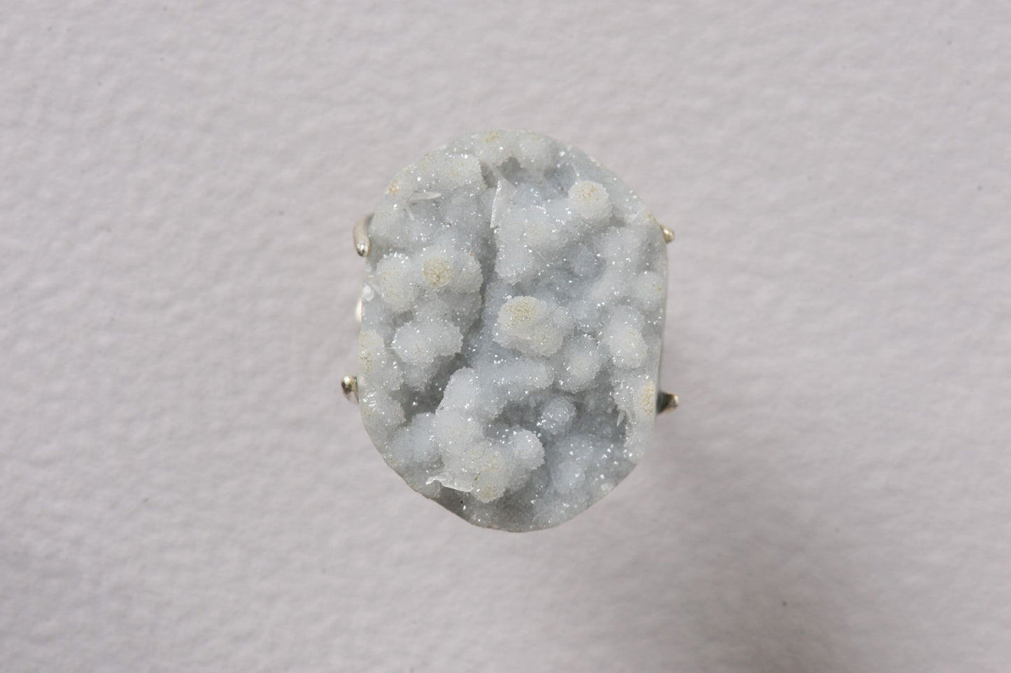 Frozen Sky-Bloom Energy Chalcedony Ring