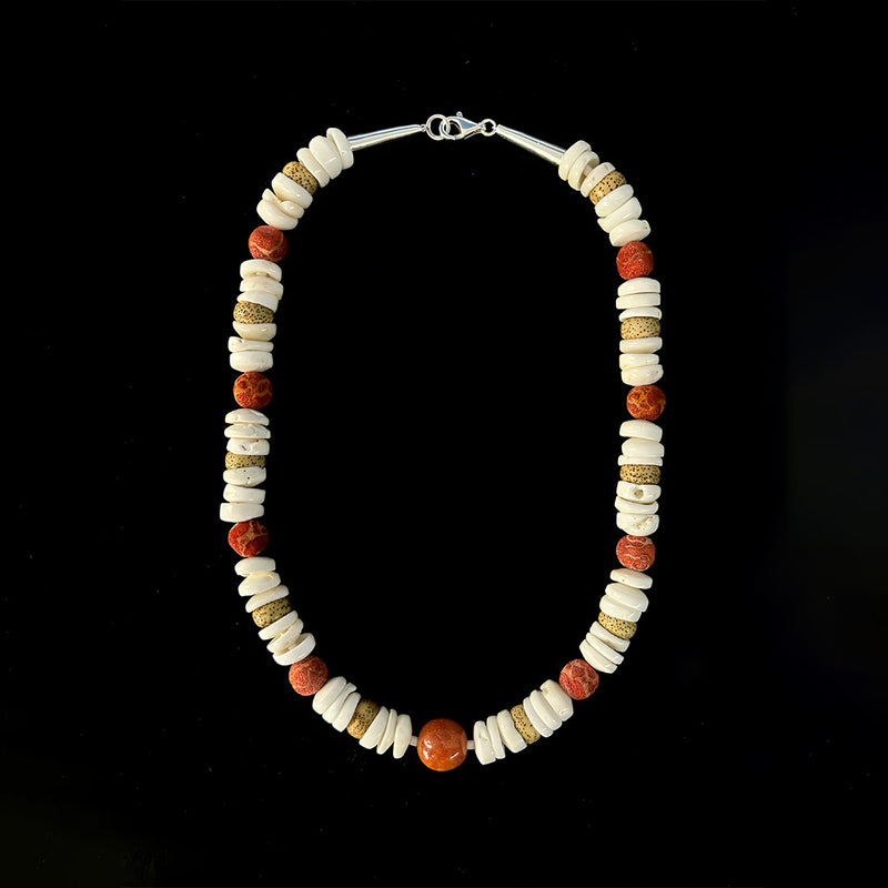 Ancient Shell Red Jasper Necklace