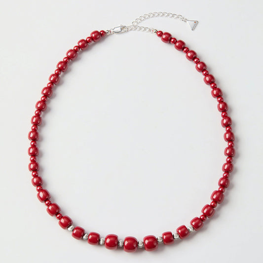Lucky Keeper Natural Cinnabar Beaded Necklace