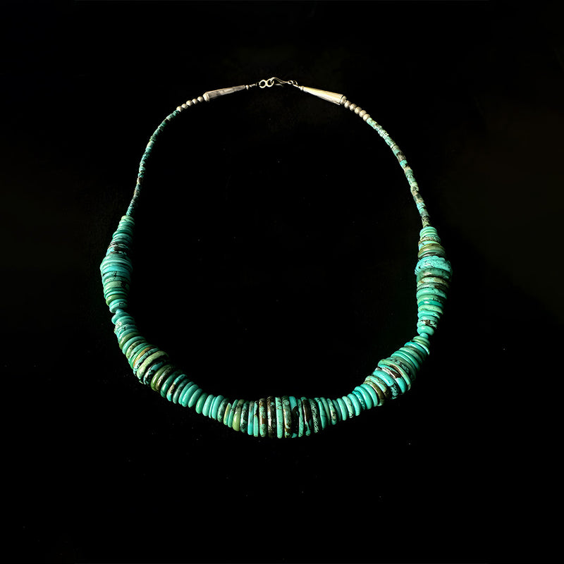 Chunky Turquoise Tower Bead Necklace