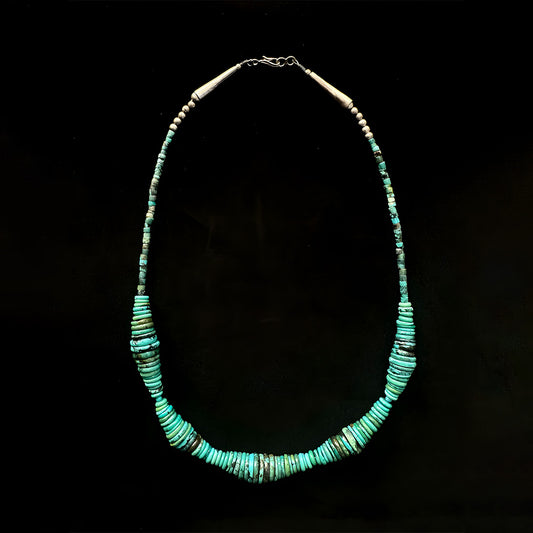 Chunky Turquoise Tower Bead Necklace