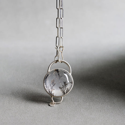 Life Strength Clear Hematoid Quartz Branching Pendant