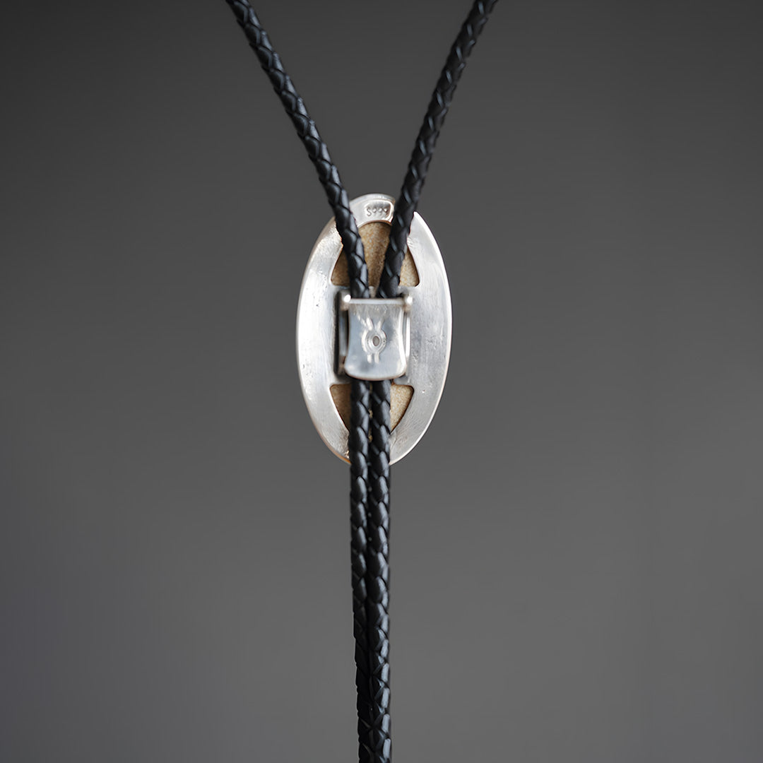 One Of A Kind Dendritic Granite Sterling Silver Bolo Tie