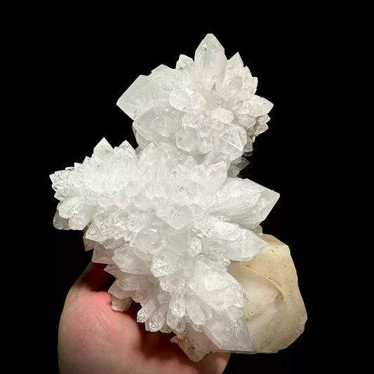 1588g Heart Shaped Clear Quartz Cluster and Calcite Specimen