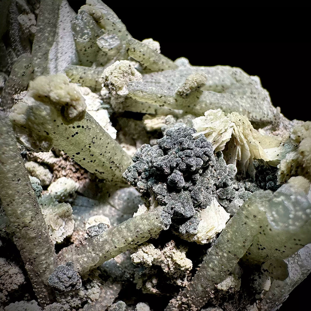 266g Inner Mongolia Green Quartz Cluster & Calcite Specimen