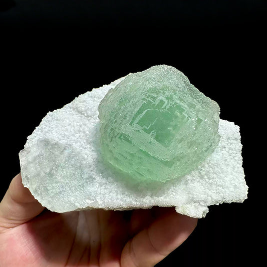 380g Large Green Fluorite Quartz Specimen