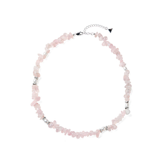 Natural Freeform Rose Quartz Necklace