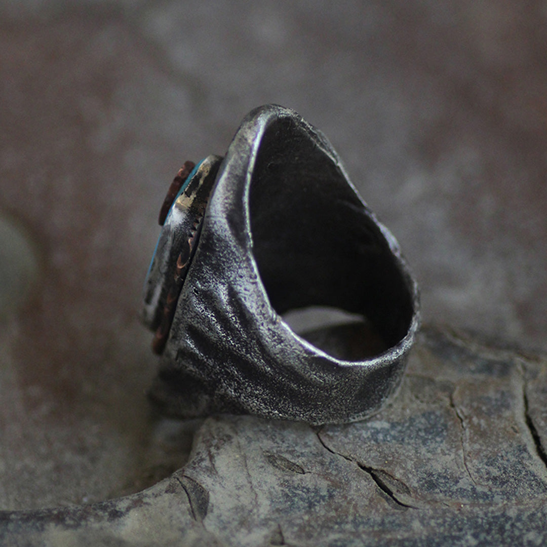 Skyward Dream Handcrafted Saddle Design Turquoise Custom Ring