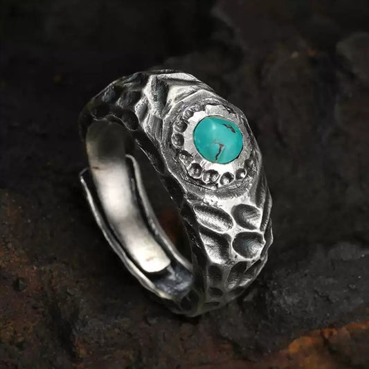 Guardian Shield Exquisite Turquoise Silver Ring