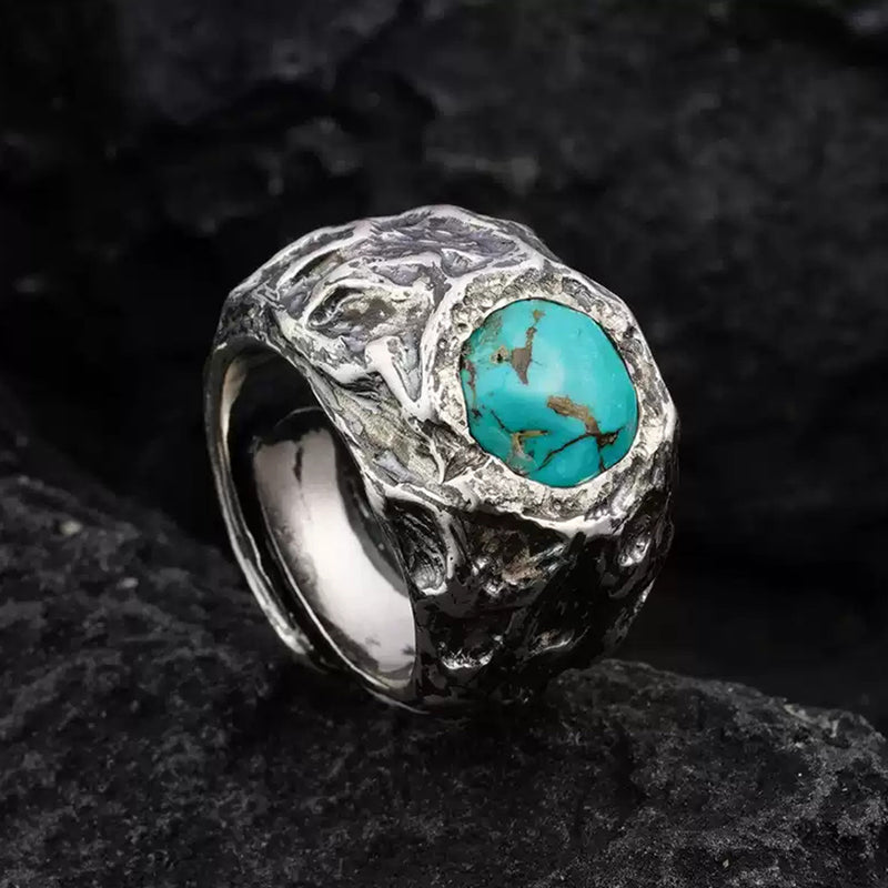 Energizing Vibes- Turquoise Adjustable Silver Ring