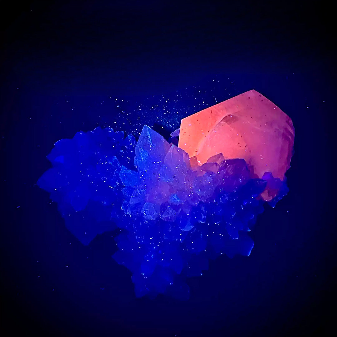 1588g Heart Shaped Clear Quartz Cluster and Calcite Specimen