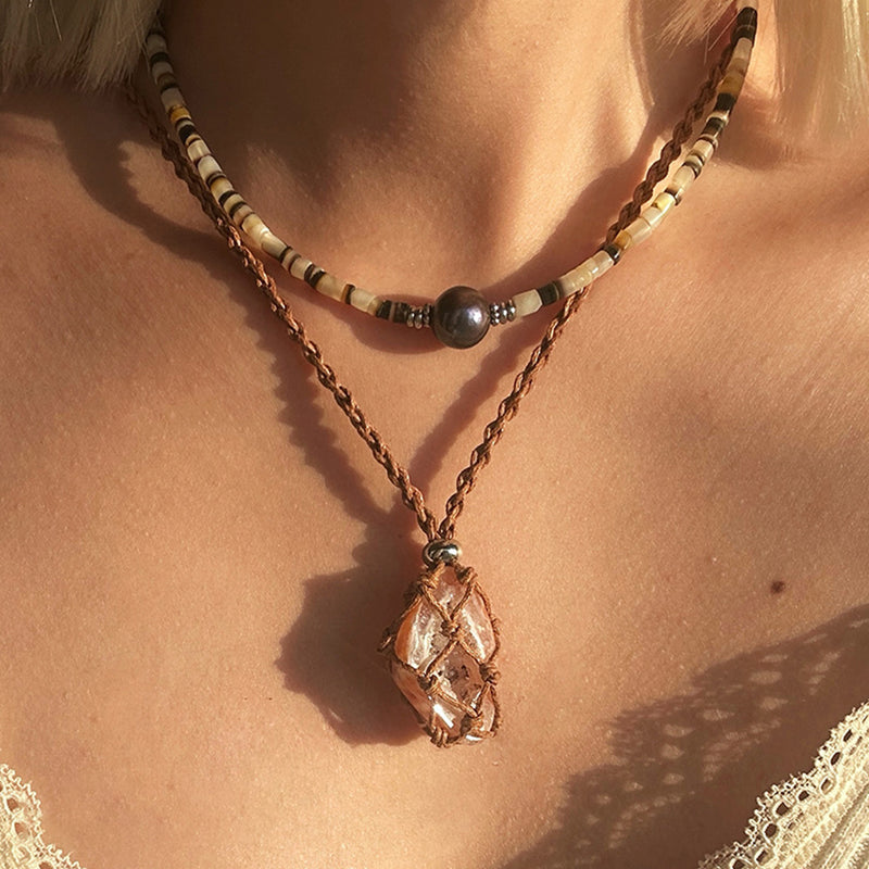 Custom Mini Crystal Geode Pouch Handwoven Abundance Charm