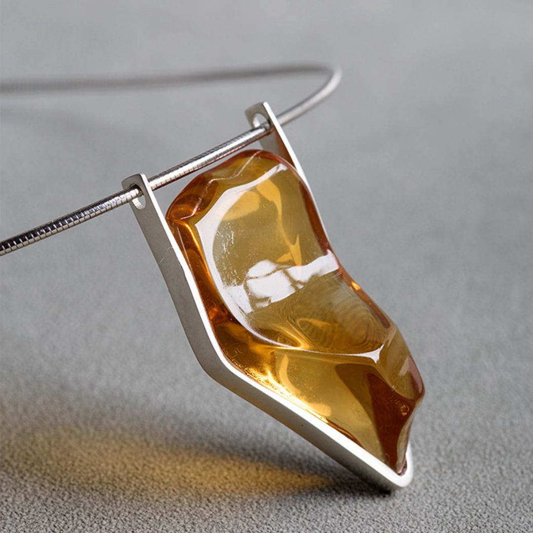 Prosperity Peak Clean Natural Citrine Pendant