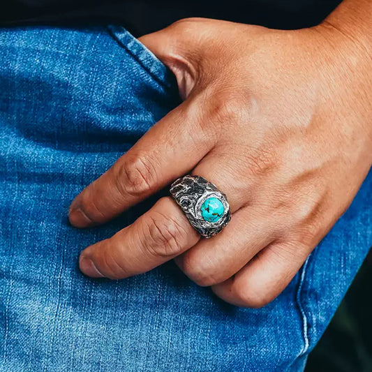 Energizing Vibes- Turquoise Adjustable Silver Ring