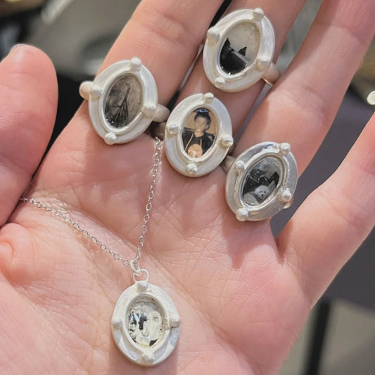 Captured Moments Personalized Photo-Etched Sterling Silver Ring