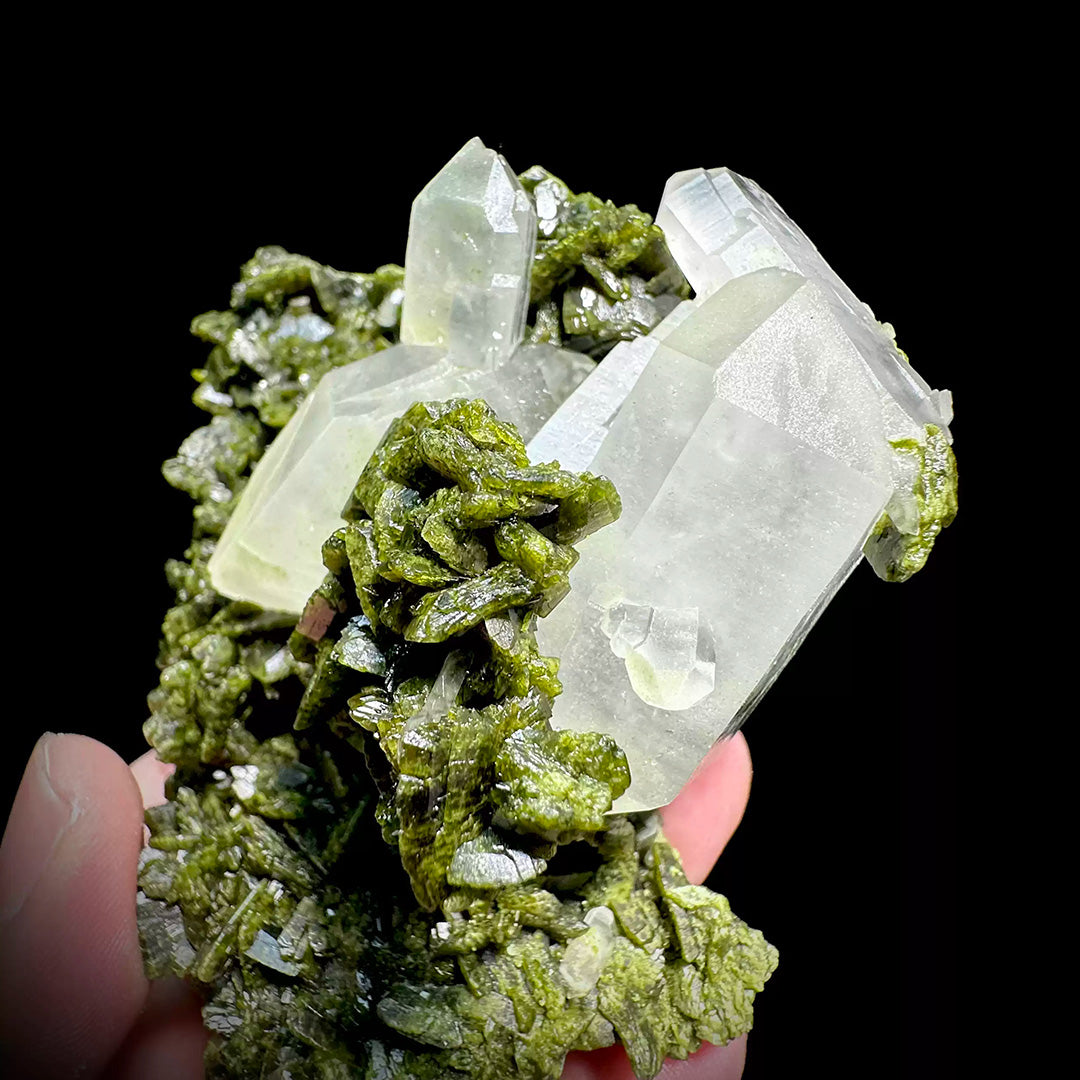 174g Clear Quartz on Green Epidote Matrix