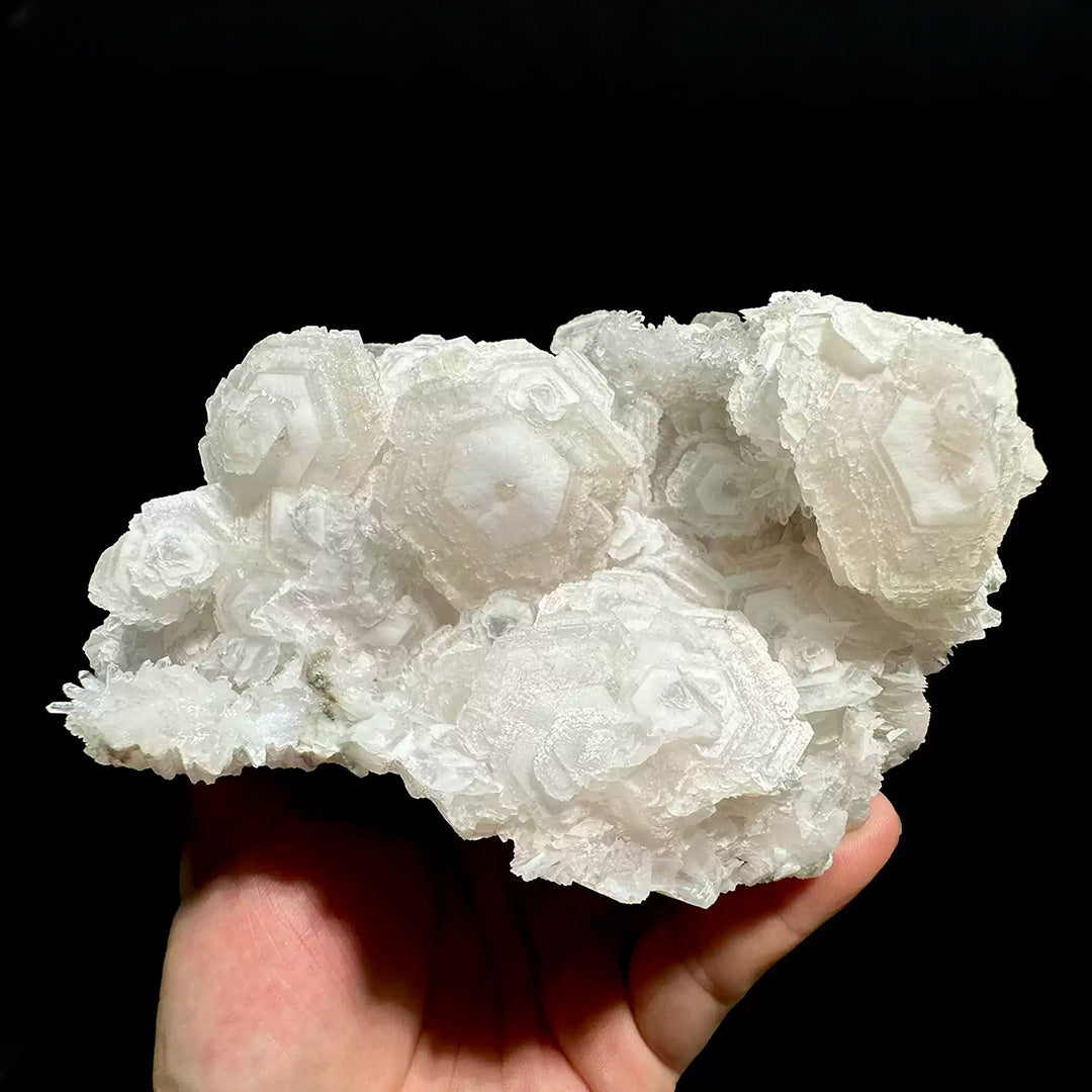 870g Hexagonal Shield Calcite Fluorite Crysta Mineral Specimen