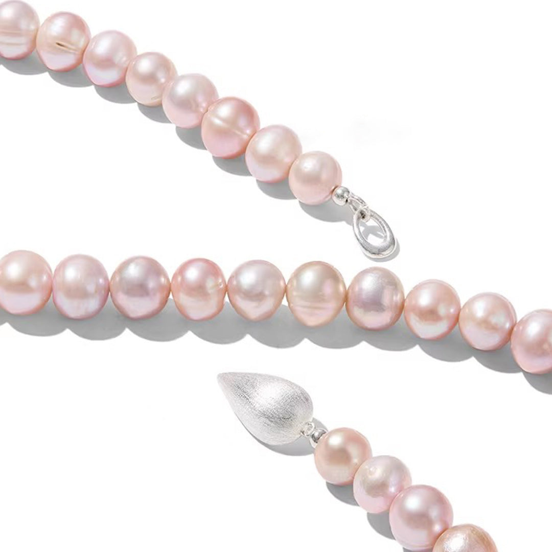 Romantic Pink Pearl Drop Necklace