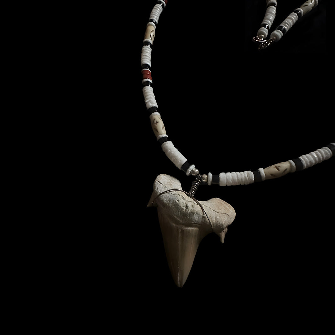 Fearless Charm Shark Tooth Beaded Necklace