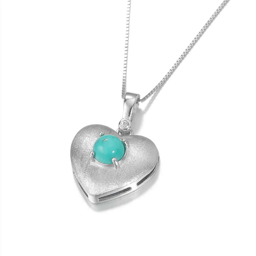 Turquoise Heart Sterling Silver Pendant