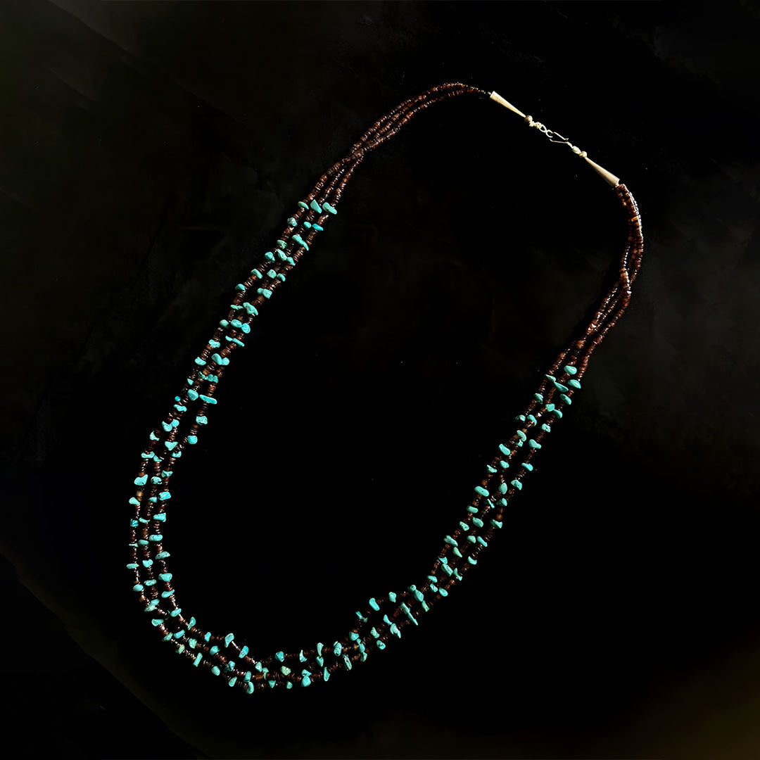 Turquoise Triple Seed Bead Necklace