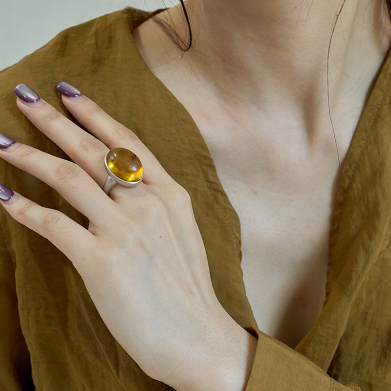 Timeless Treasure One of a Kind Fossil Amber Ring - second image