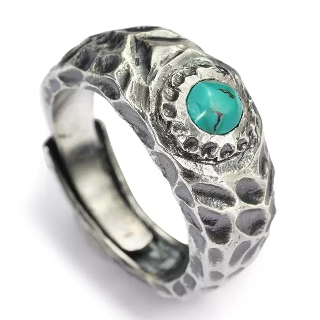 Guardian Shield Exquisite Turquoise Silver Ring