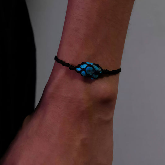 Turquoise Adjustable Handcrafted Wax Rope Bracelet