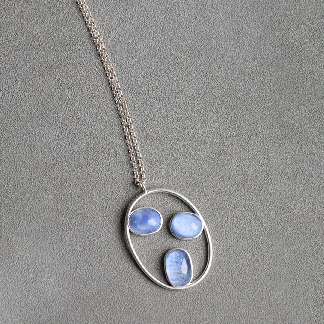 Stellar Rhythm Blue Rutilated Quartz Pendant