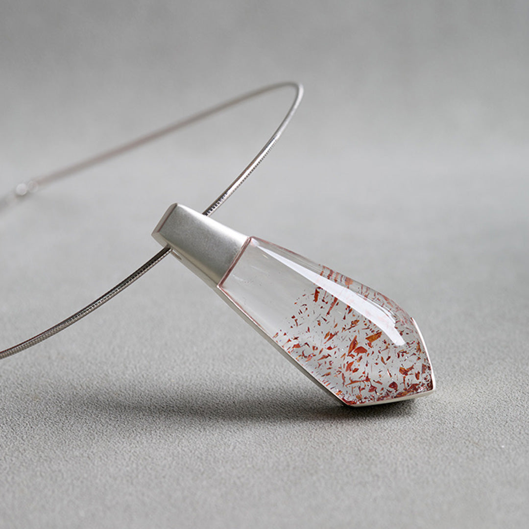 Eternal Flame Exclusive Clear Hematoid Quartz Pendant