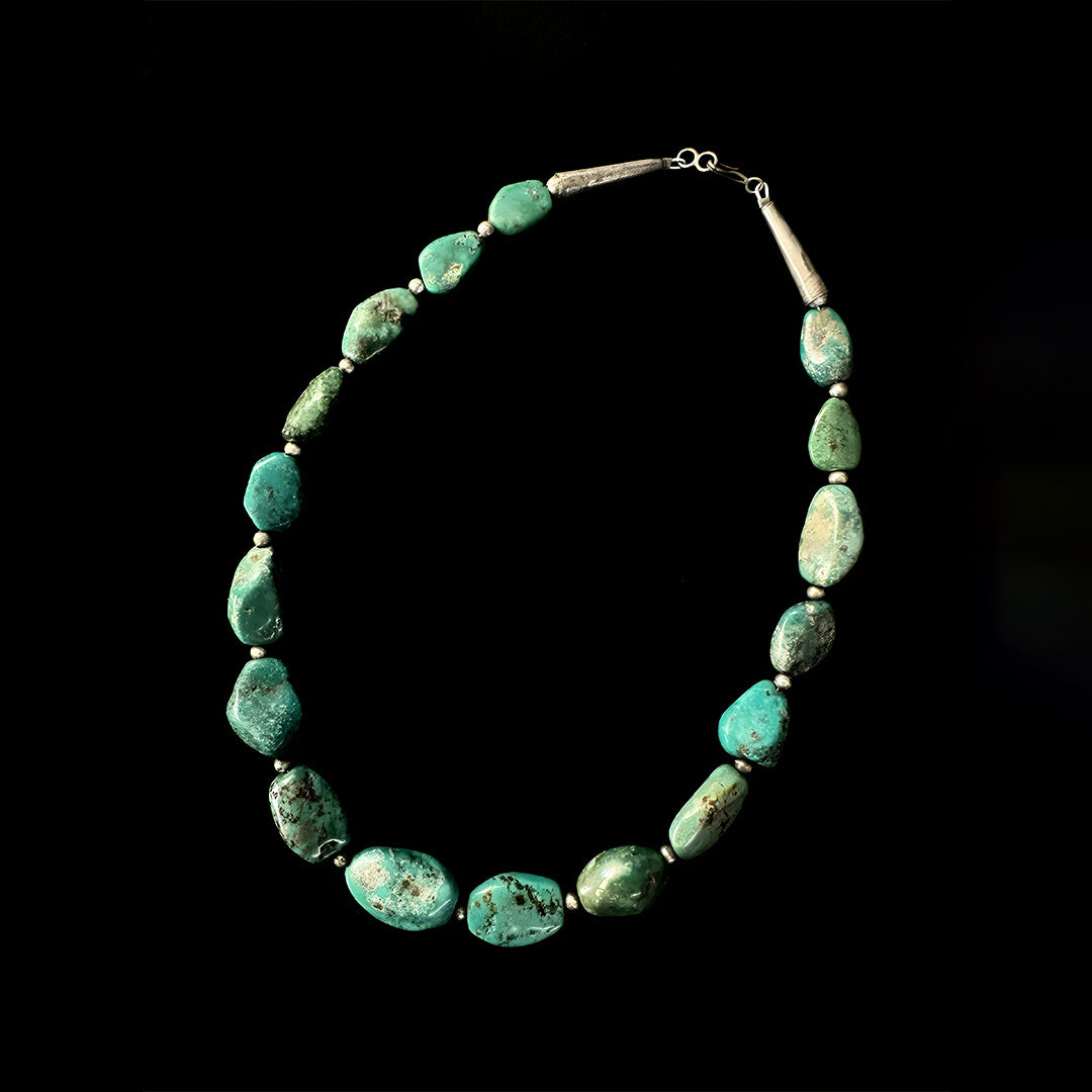 Genuine Turquoise Beaded Statement Necklace