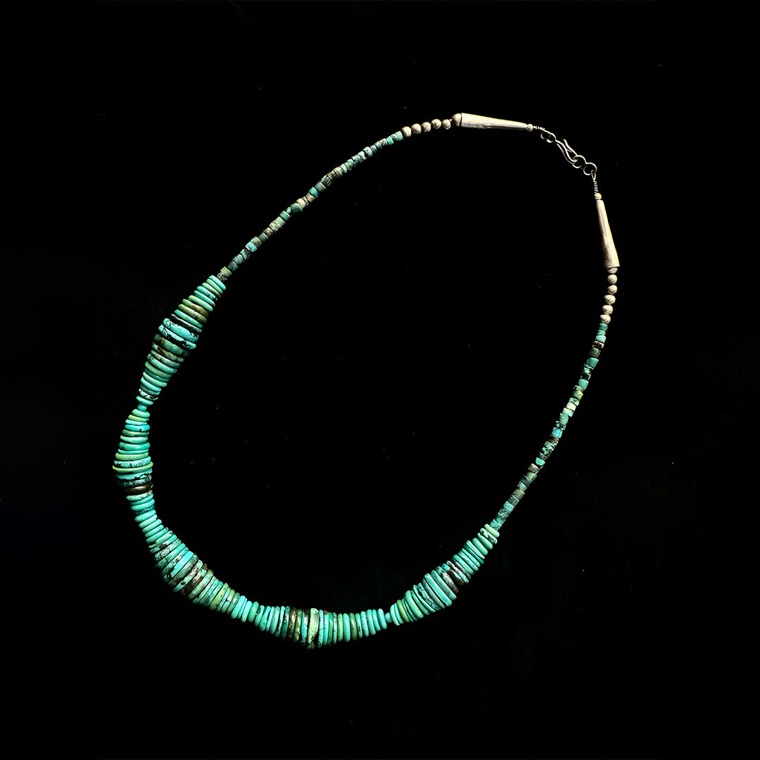 Chunky Turquoise Tower Bead Necklace
