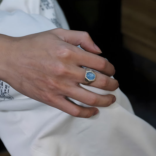 Blue Haven Artisan Aquamarine Silver Ring