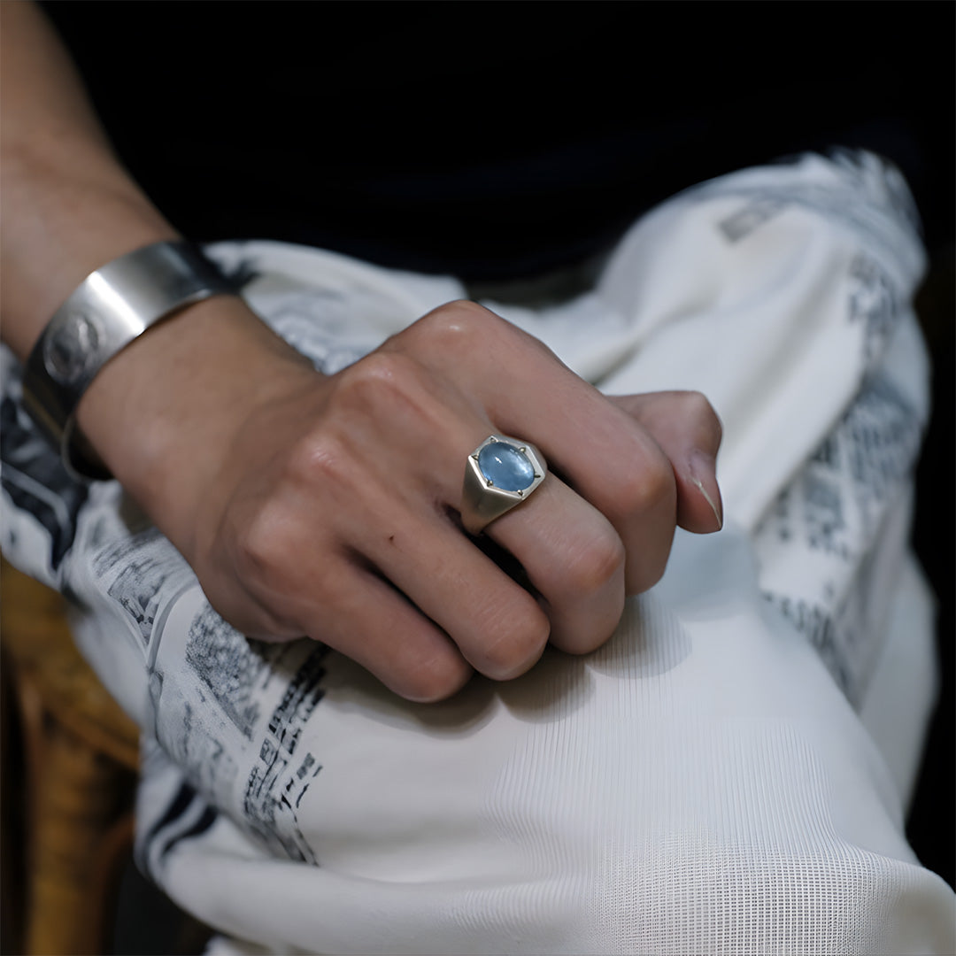 Blue Haven Artisan Aquamarine Silver Ring
