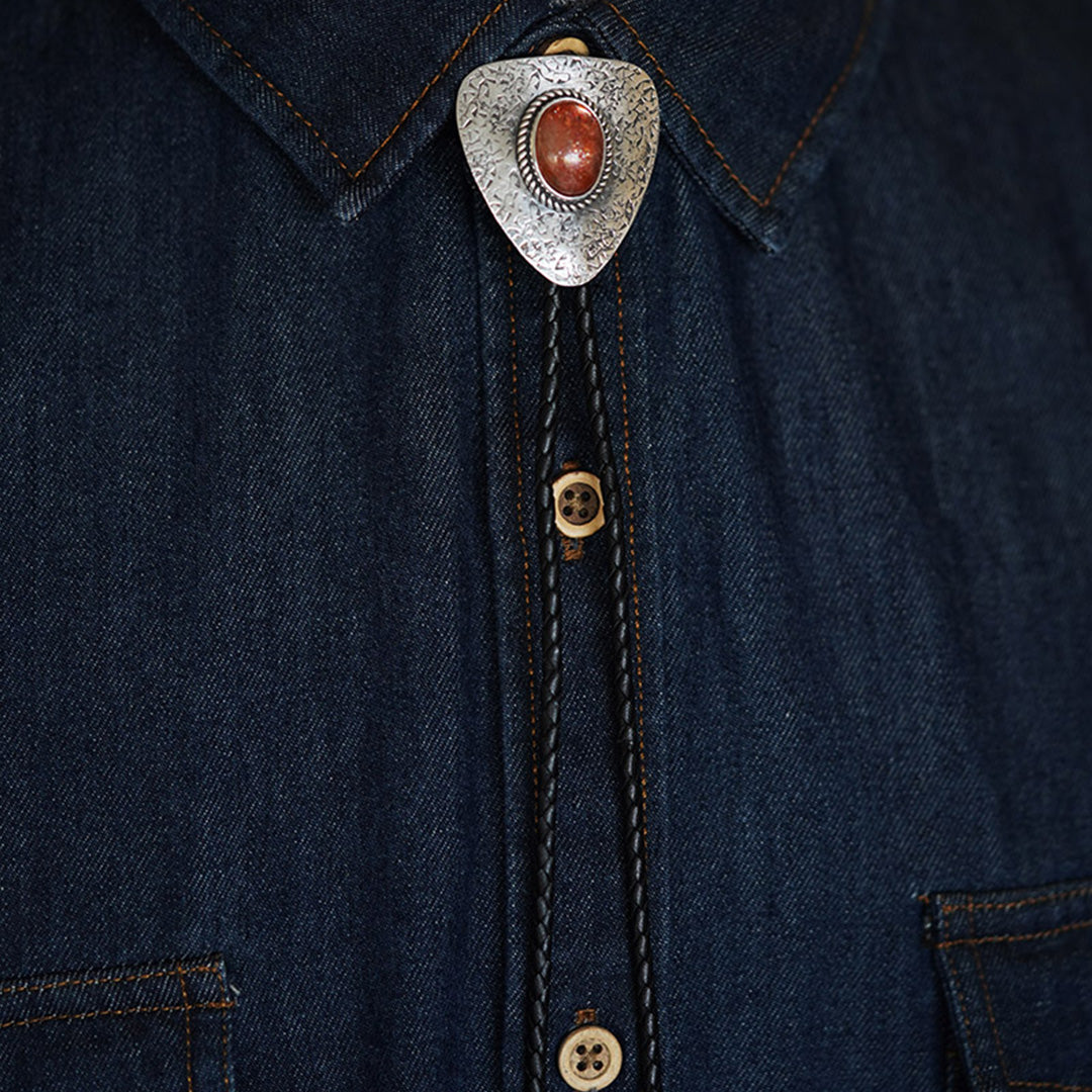 Triangle Sunstone Bolo Tie Western Cowboy