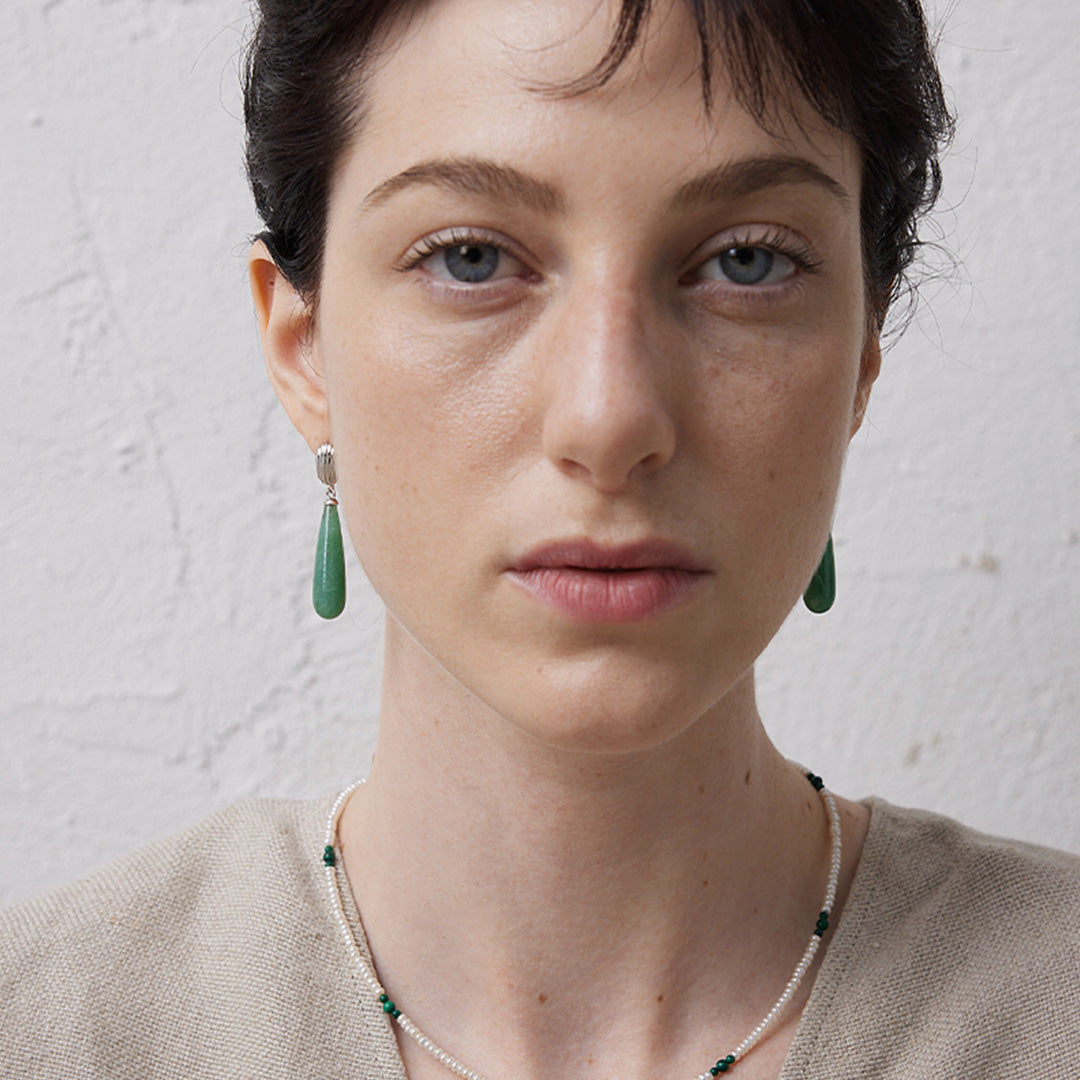 Water Drop Agate Silver Earrings Design