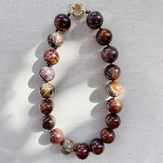 Earth Canvas Picasso Stone Beaded Necklace
