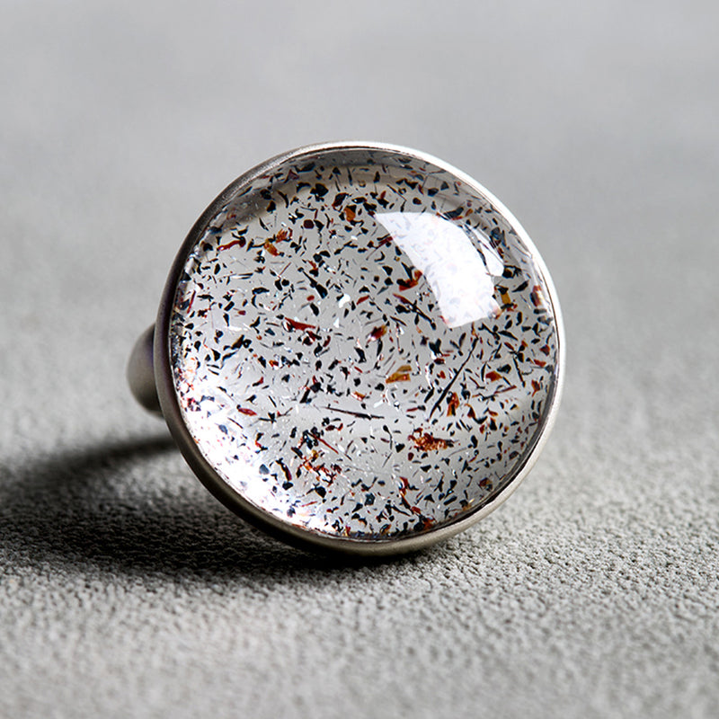 Multidimensional Energy Natural Super Seven Crystal Ring