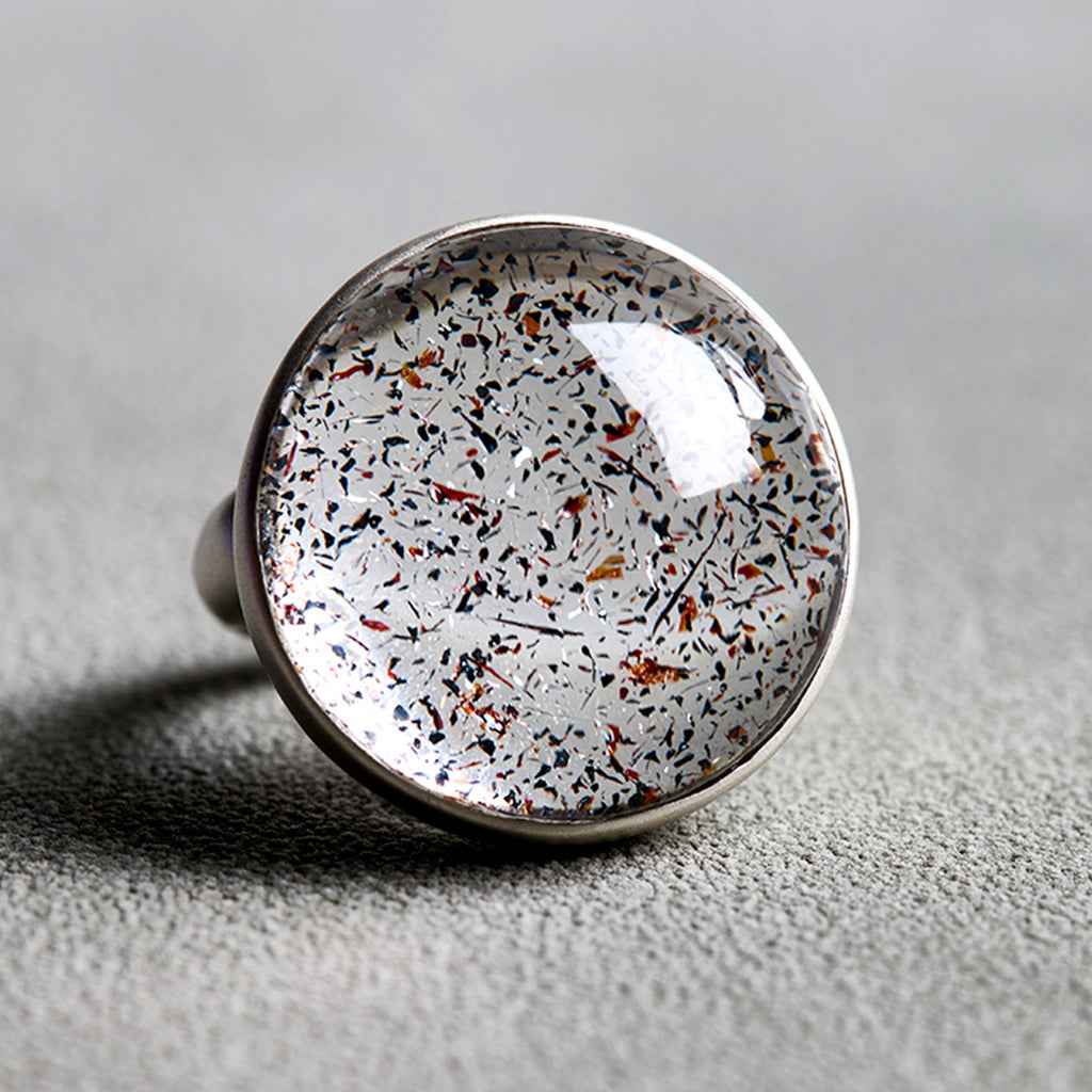 Multidimensional Energy Natural Super Seven Crystal Ring