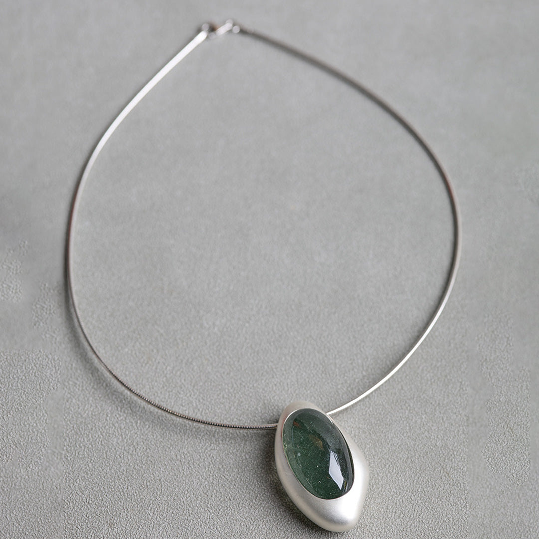 Connect Forest Green Phantom Quartz Charm silver Pendant