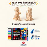 DIY Wooden Skiing Animal Painting Kit
