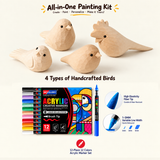 DIY Hand-Painted Wooden Bird Collection