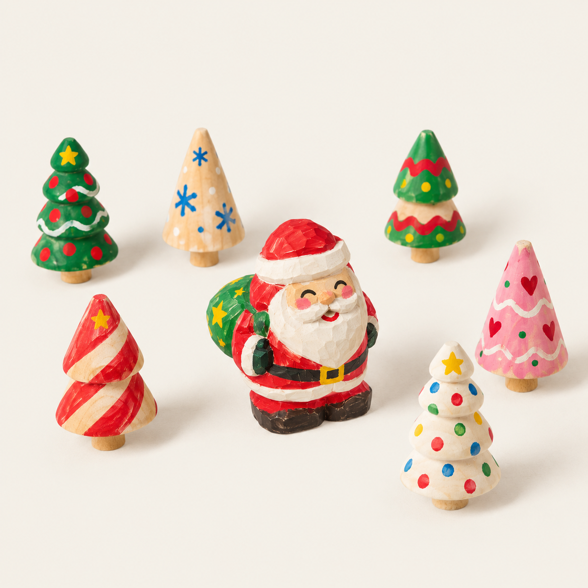 Unfinished Wooden Christmas Tree Craft Set