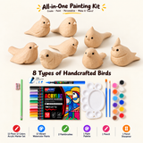 DIY Hand-Painted Wooden Bird Collection